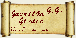 Gavrilka Gledić vizit kartica